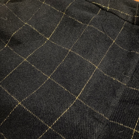 DRAPER JAMES rsvp womens navy wool straight leg pants metallic plaid 16 - Picture 3 of 4